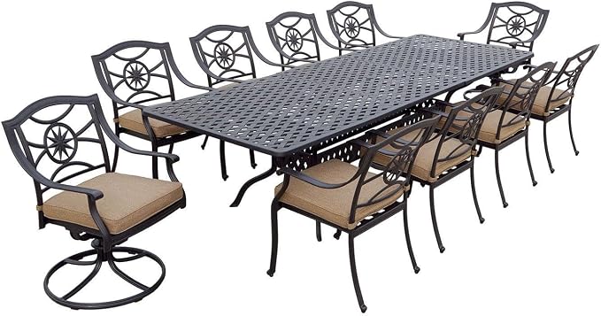 Darlee Series 30 Extendable Patio Dining Table in Antique Bronze