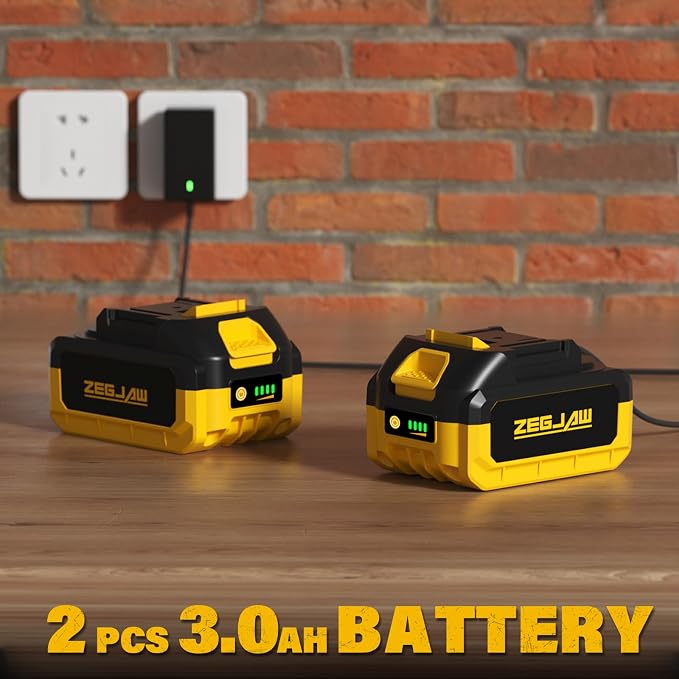 ZEGJAW 2-IN-1 Cordless Pole Saw & 8 Inch Mini Chainsaw, with 2 Pack 3.0Ah Battery and Charger, Electric Pole Saw for Tree Trimming with Adjustable Extension Pole