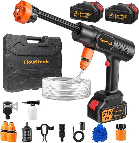 Cordless Pressure Washer, 1200 PSI Battery Powered Pressure Washer with 6-in-1 Nozzle, Portable Handheld Power Washer Cleaning Tool for Car Wash, Garden, Patio, Home