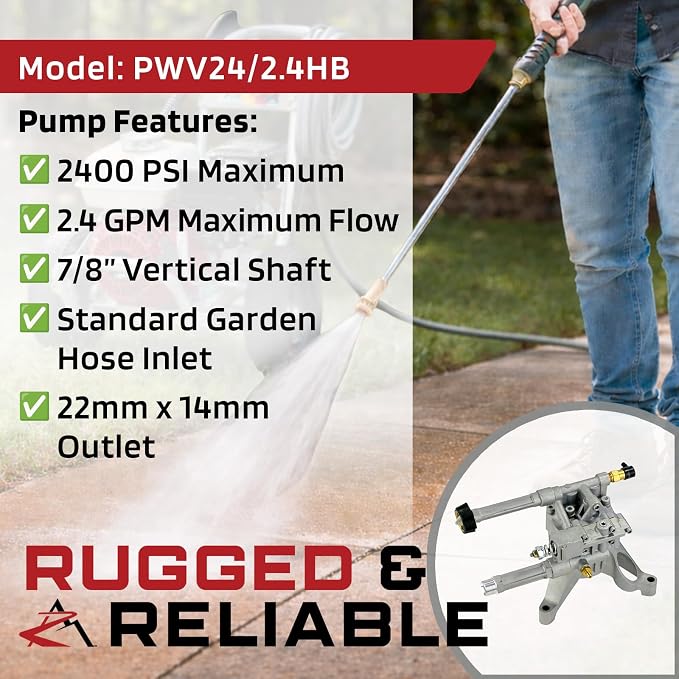 The ROP Shop 2400 PSI Power Pressure Washer Pump for Monsoon DT2400CS, DTH2450, EX2RB2321