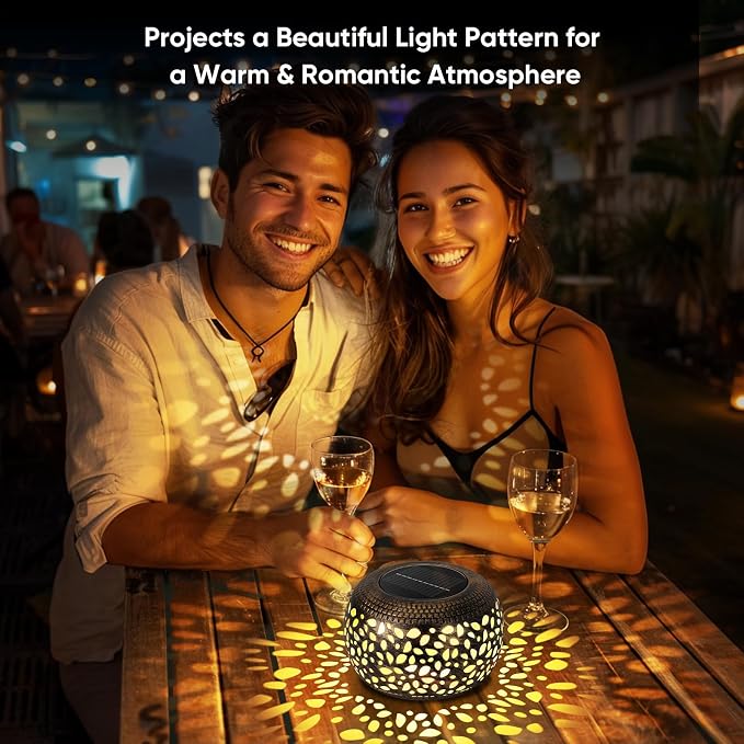Solar Lantern Outdoor Patio Decor: Solar Lanterns Outdoor Waterproof Hollow Out Retro Metal Solar Powered, Outside Yard Porch Garden Balcony Desk Bedroom Indoor Tabletop Decorations 2 Lighting Colors