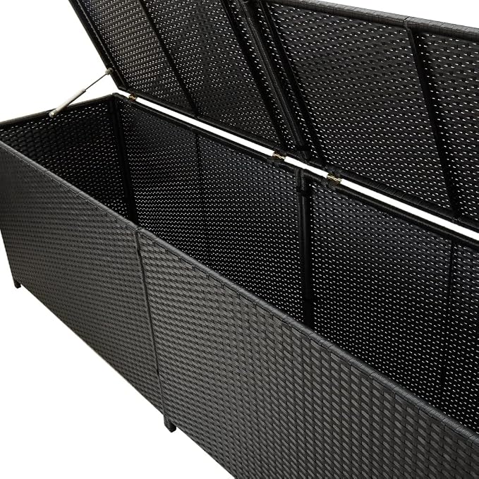 Deck Box Large Outdoor Storage for Patio Furniture,Garden Tools, Pool Supplies,Weatherproof and UV Resistant,Outdoor Backyard Patio Storage Deck Box Container,78.7"x19.6"x23.6" Black -AA