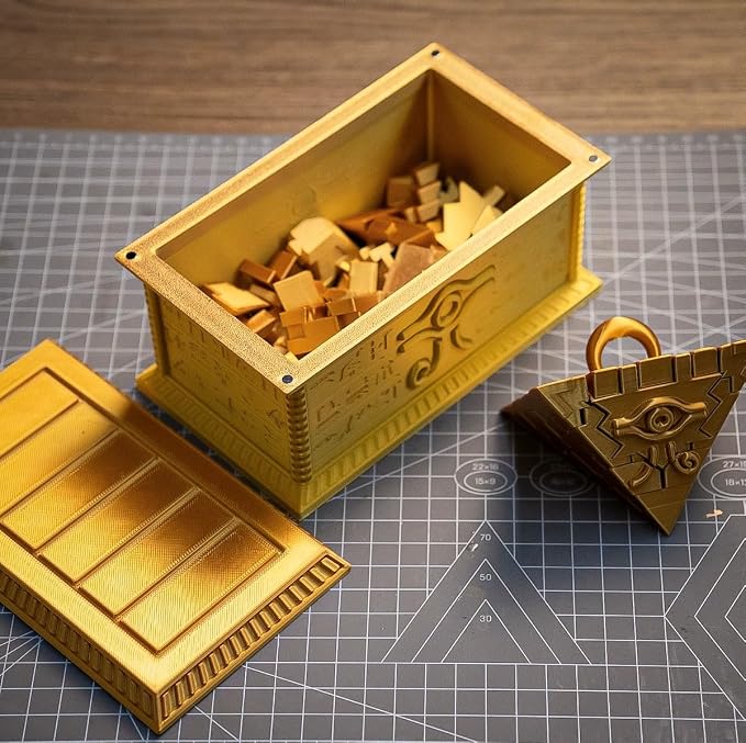 Millennium Sarcophagus Deck Box with Millennium Puzzle | Storage & Display Case | Cosplay Props Fan Gift