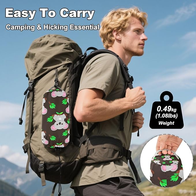 Hammocks for Outside Cartoon Koalas Camping Hammock Portable Hammocks with Tree Straps and Carry Bag Camping Accessories for Hiking Beach Outdoor