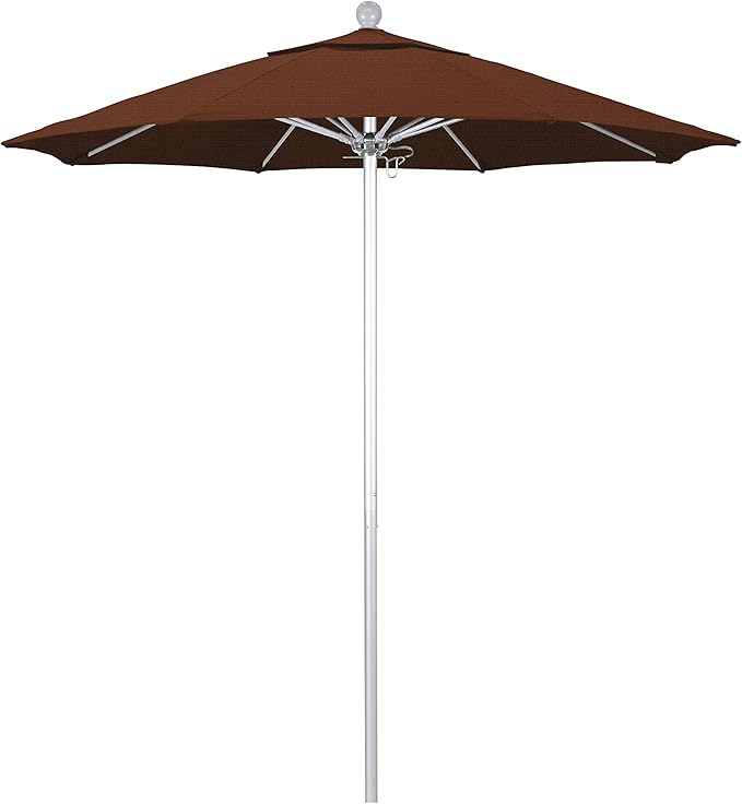 California Umbrella 7.5' Rd. Venture Series Contract Grade Patio Umbrella, Push Open Pin Stop, Silver Finish