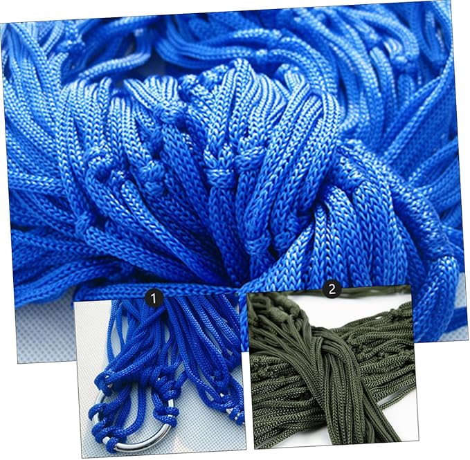 2pcs Outdoor Hammocks Nylon Rope Mesh Hammock Bed Heavy Duty Camping Swing Bed