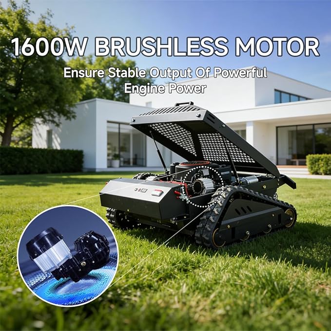 18HP Remote Control Lawn Mower, 31.5" Wide Deck Tracked Slope Mower, Dual Brushless Motors, 45° Climbing Slope All Terrain Zero Turn