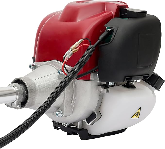 35.8cc 4-Stroke Gas Powered Grass Trimmer/Edger, 12" Weed Wacker Gas Powered, 1050W Manganese Steel Blade, Lawn Mower & Boat Propeller for Yard, Orchard, Fishing Boat