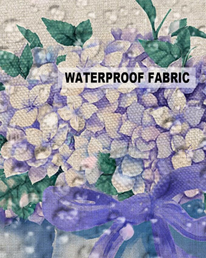 Hydrangea Outdoor Pillow Shams Set of 2, Decorative Pillowcases Cushion Case, Soft Throw Pillow Covers Waterproof Pillow Case 20x12 Inch, Purple Flowers in Jar Black Plaid Unfailing Love