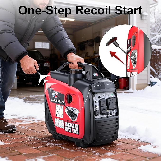 All-Power 3300W Portable Inverter Generator – Quiet Small Gas-Powered Generator with ECO Mode, CO Sensor, Ideal for Camping, Home Use Emergency Backup