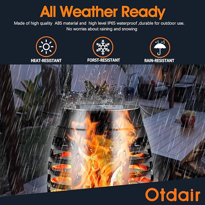 Otdair Solar Lights Outdoor Waterproof, 12LED Tiki Torches for Outside with Flickering Flame, Solar Torch Light for Garden, Patio, Yard, Pathway, 6 Pack