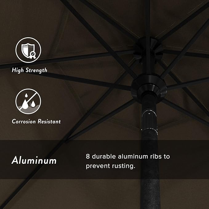 California Umbrella 7.5' Round Aluminum Market Umbrella, Crank Lift