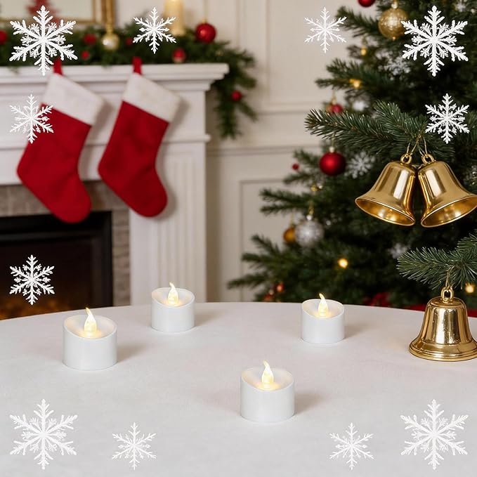 100 Pack LED Tea Lights, Last 100H+, Warm White Flickering Light