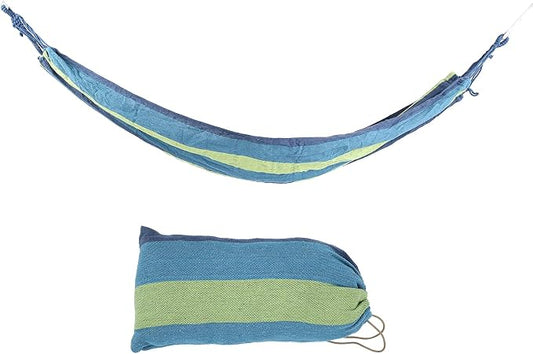 Portable Single Double Camping Hammock, Outdoor Garden Hammock, High Strength Lightweight Travel Hammock with Storage Bag for Hiking Backpacking and Backyard Relaxation (Blue)