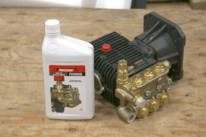 VEVOR Horizontal Triplex Pressure Washer Pump Kit, 3700 PSI, 2.5 GPM + Valley Industries Pressure Washer Premium Pump Oil - 1 Liter