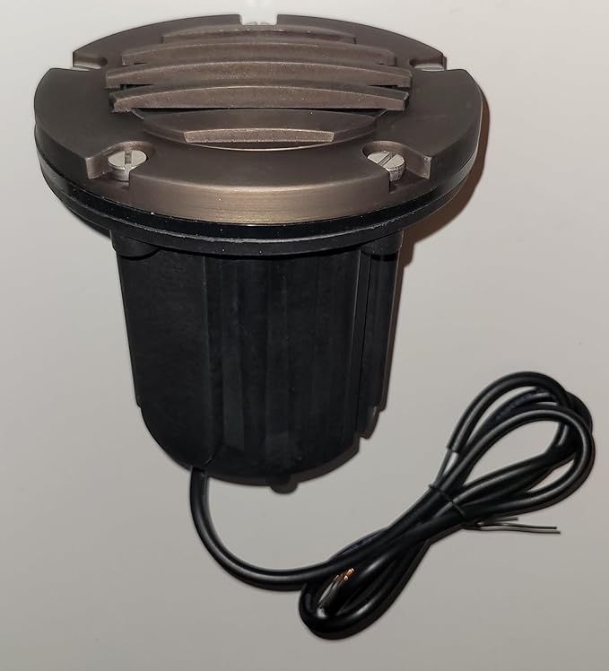 Ironsmith Lighting In-Ground Well Light Fixture & Kits – Solid Brass Cover, Bronze Housing, LED or Halogen Compatible, Low Voltage 12V (Housing and Louvered Window Cover Kit | with 5W LED)