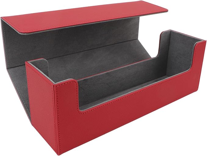 RiToEasysports Card Storage Box, PU Leather Magnetic Closure Large Capacity Deck Box with Felt Lining Elegant Design for Collectors Players and Gift Giving