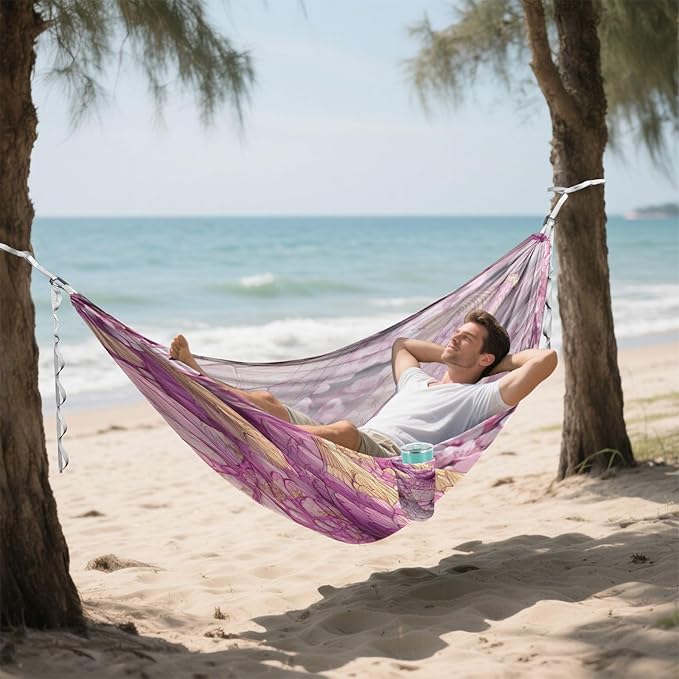 Floral Dragon Head Camping Portable Swing Fabric Hammocks with Tree Straps 330 lbs Capacity for Outside Indoor Travel Garden