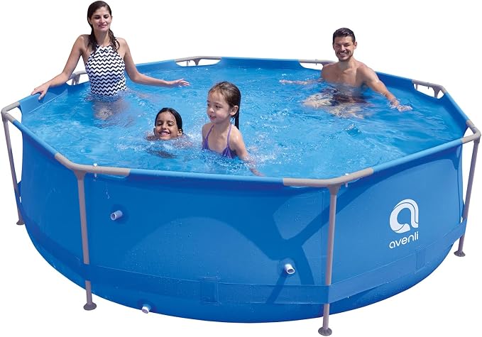 DIMAR GARDEN 10ft x 30in Above Ground Swimming Pool, Steel Frame Round Swimming Pool