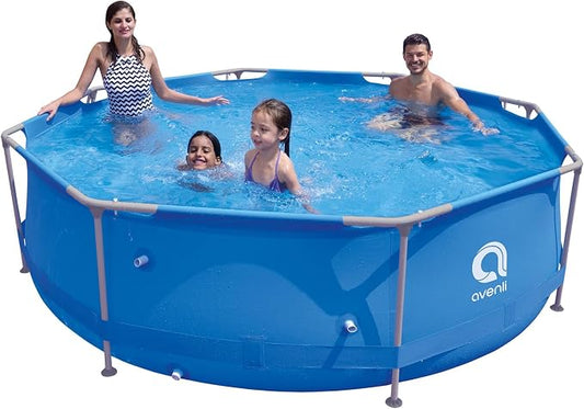 DIMAR GARDEN 10ft x 30in Above Ground Swimming Pool, Steel Frame Round Swimming Pool