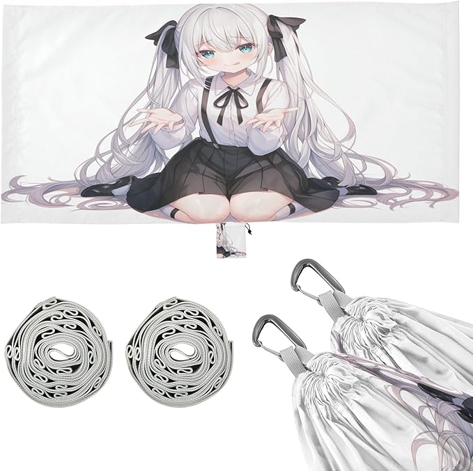Cute Anime Girl Begging Hammocks Foldable Cloth Hammock for Outside Patio Garden