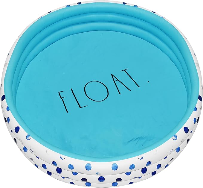 Rae Dunn x CocoNut Float Indigo Polka Dot Mini Pool - Float Theme - Inflatable Swimming Pool for Kids - Great Splash Pool for Backyard, Summer Parties & Swim Events