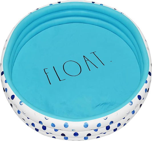 Rae Dunn x CocoNut Float Indigo Polka Dot Mini Pool - Float Theme - Inflatable Swimming Pool for Kids - Great Splash Pool for Backyard, Summer Parties & Swim Events