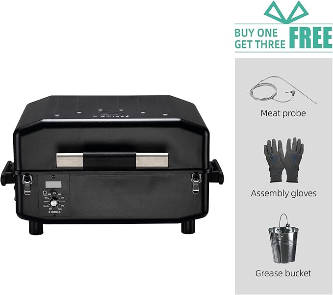 Z GRILLS 2026 200A Pellet Grill & Smoker - 202 sq.in Compact Wood Pellet BBQ with PID 3.0 Precision Control, Auto Feed System, Portable Small-Space Grill for Camping & Backyard Cooking