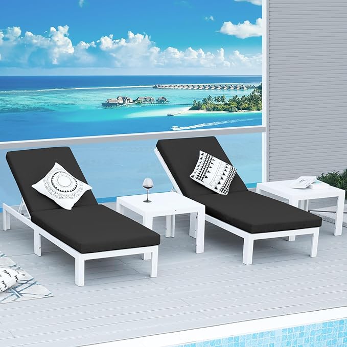 NICESOUL 16 Piece Extra Large Contemporary Aluminum Outdoor Furniture Set with Chaise Lounge, 29" Deep Wide Couch Set, 500 lbs High Weight Capacity Modular Patio Sectional Sofa for Poolside, Dark Grey