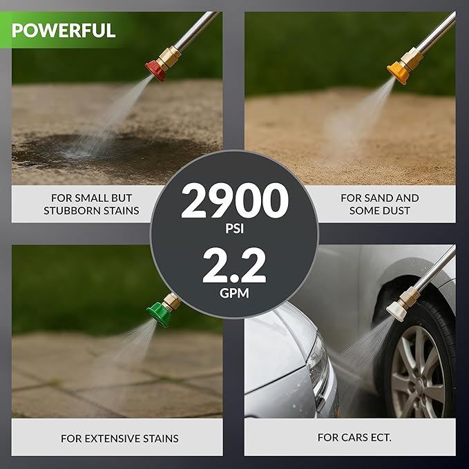 Giraffe Tools Grandfalls Retractable Pressure Washer Pro, Wall Mount Pressure Washer, Electric Power Washer, Automatic Rewind, Max 2900PSI 2.2GPM, Dark Silver Case with 100ft Pressure Hoses