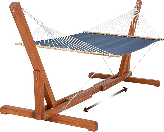 SUNCREAT Stand Alone Hammocks for Outside, Patio Portable Hammock with Stand, Navy