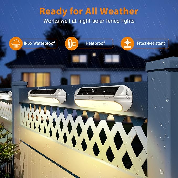 Ahaorigin Solar Outdoor Lights 4 Pack, Bright Fence Lights with Multi-Color Changing & Warm White Mode, Upgraded Solar Step Lights Outdoor Waterproof for Garden Deck Post Stair Yard and Wall