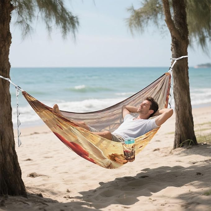 Hammocks for Outside Valentine's Day Elements Camping Hammock Portable Hammocks with Tree Straps and Carry Bag Camping Accessories for Hiking Beach Outdoor