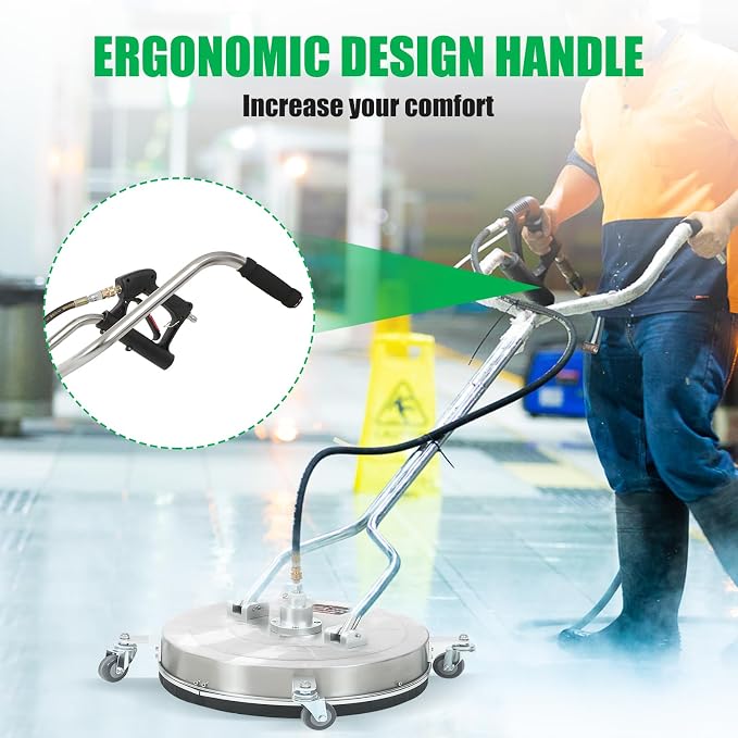 24" Surface Cleaner Pressure Washer for Shopping Malls, Decks, Sidewalks 4000Psi Pressure Washer Attachments with 4 Wheels and 2 Extension Wand Power Washer