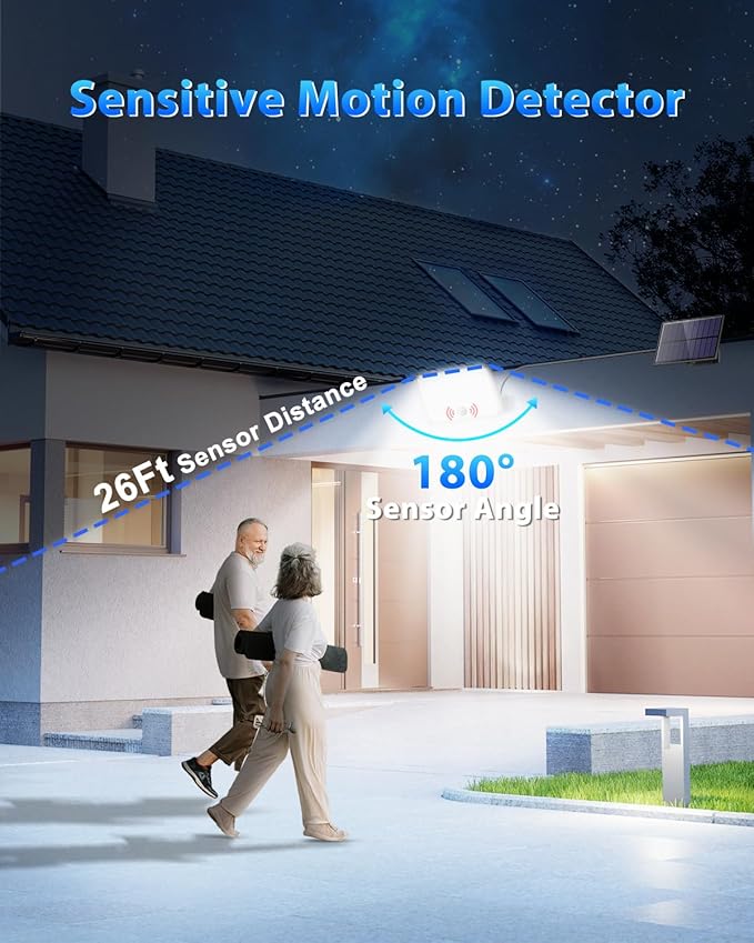 Gusicil Outdoor Solar Lights, Split Solar Motion Sensor Outdoor Lights with Remote Control, IP65 Waterproof Solar Lights, 172LED 3Modes Solar Flood Lights for Yard,Patio,Garden,Garage, 4 Pack