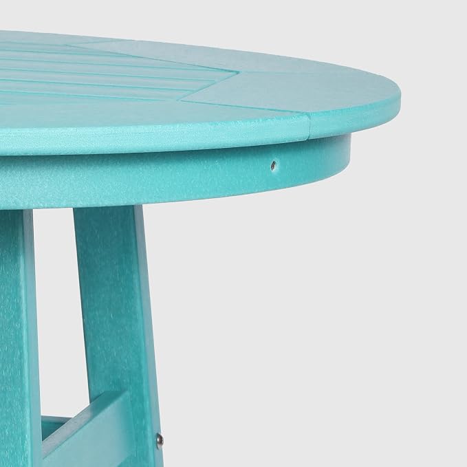 WestinTrends Malibu Outdoor 35" HDPE Round Patio Bar Height Table, Turquoise