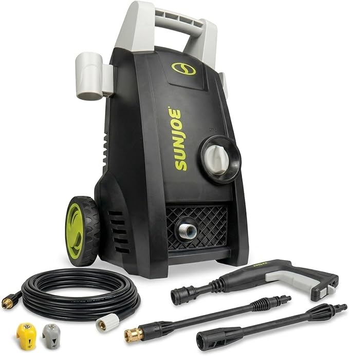 Sun Joe Electric Pressure Washer with 11-Amp Motor and 1.1 GPM, SPX1000 - Portable Water Cleaner with Adjustable Spray Wand for Car, Garden, and Patio Washing and Cleaning