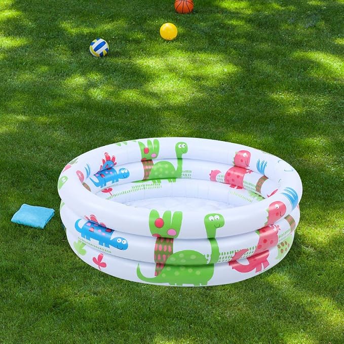 Baby Pool, 23.6 Inch Inflatable Toddler Swimming Pool Kiddie Pool, Mini Pool with Thickened PVC Material for Outdoor Indoor Bathroom Living Room
