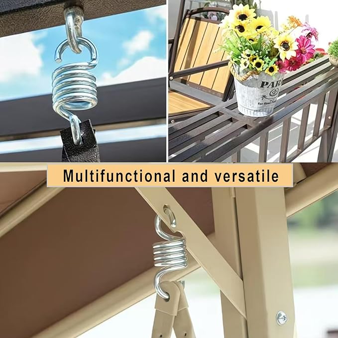 Markeny 2PCS Hammock Spring，Markeny Hardened Galvanized Steel Extension Spring Coil 600lb Support for Hanging Hammock Chairs