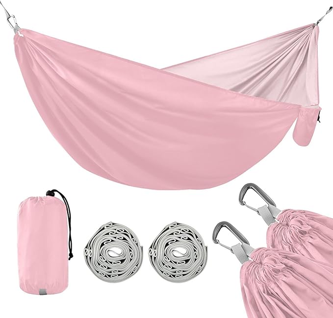 Pink Solid Color Pure Plain 330lb Capacity Hammocks with Portabl Carry Bag Indoor Hammock for Indoor Outdoor Patio sillas para acampar
