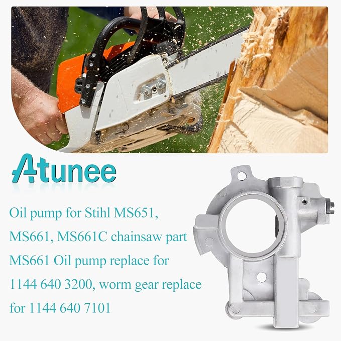 Oil Pump Worm Gear for Stihl MS651 MS661 MS661C Chainsaw Parts with Spark Plug Replace 1144 640 3200 1144 640 7101