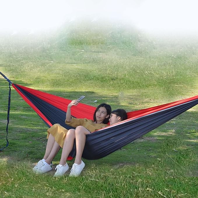 BNEI Camping Hammock - Portable Canvas Hammock, Breathable and Comfortable, with a Load Capacity of 300kg, Suitable for Outdoor, Patio, Terrace (Orange)