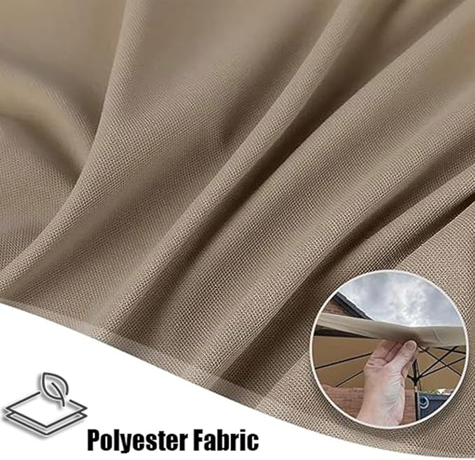 6/8 Ribs Patio Umbrella Replacement Canopy 6.5ft 7.5ft 8.2ft 8.9ft 9.8ft 11.5ft Waterproof UV Protective Replacement Parasol Fabric Cover for Garden Outdoor(Green,9.8ft/6ribs)