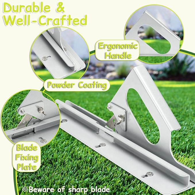 TOPOWN Adjustable Artificial Grass Installation Tool Grass Cutter, for Fake Turf Install Artificial Turf Edges Trimmer, Synthetic Lawn Installation Turf Cutter, Fake Lawn Cutting Tool