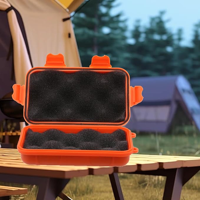 Brrnoo Outdoor Shockproof Box, Storage Containers, Shockproof Plastic Container Carry Boxes Camping Sealed Dry Box for Fishing Camping Hiking (Small Size)