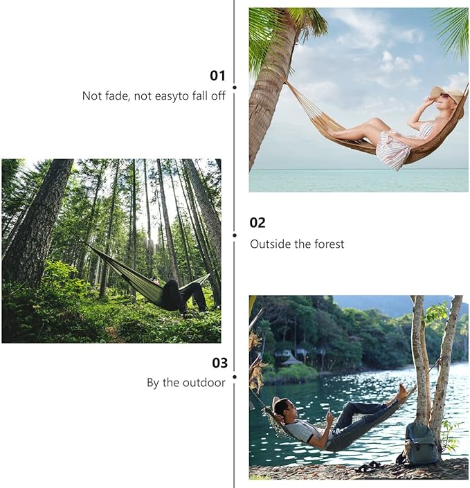 VALICLUD Rainbow Striped Canvas Single Person Hammock for Outdoor Travel and Leisure, Wide Anti-tip Cotton Swing Suitable for Adults, Red Patio Hanging Bed