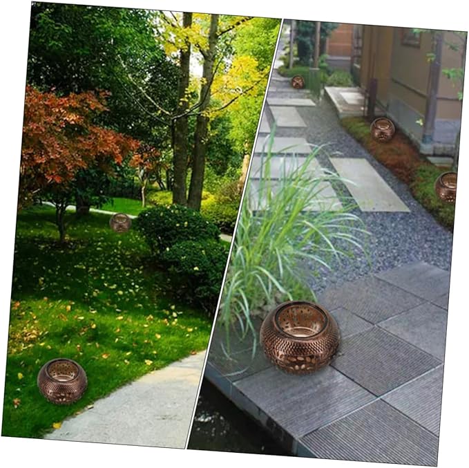 Milisten 1pc Nordic Industrial Metal Decorative Lawn Light Led Hollow Garden Lamp for Outdoor Decor Iron Art Accent for Patios Lawns and Courtyards