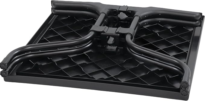 Sunnydaze Plastic Top Outdoor Dining Table - Square Folding Patio Table with Curved Iron Legs - Black - 28.75" H