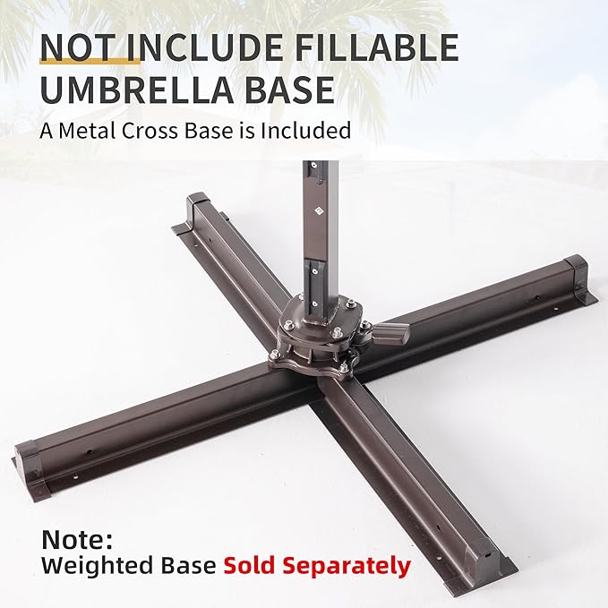 10 X 13 FT Cantilever Patio Umbrella with Led Lights Outdoor Rectangle Offset Large Double Top Heavy Duty Umbrellas with 360°Rotation for Pool Deck Backyard Garden, Black