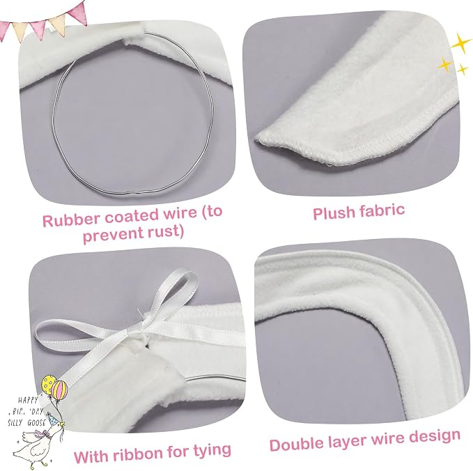 Abbylike 1 Pcs Poseable Goose Wings for 23”- 28" Porch Lawn Goose Outfit Accessories Poseable White Wings for Outdoor Patio Yard Lawn Art Decoration (Flat Edge)